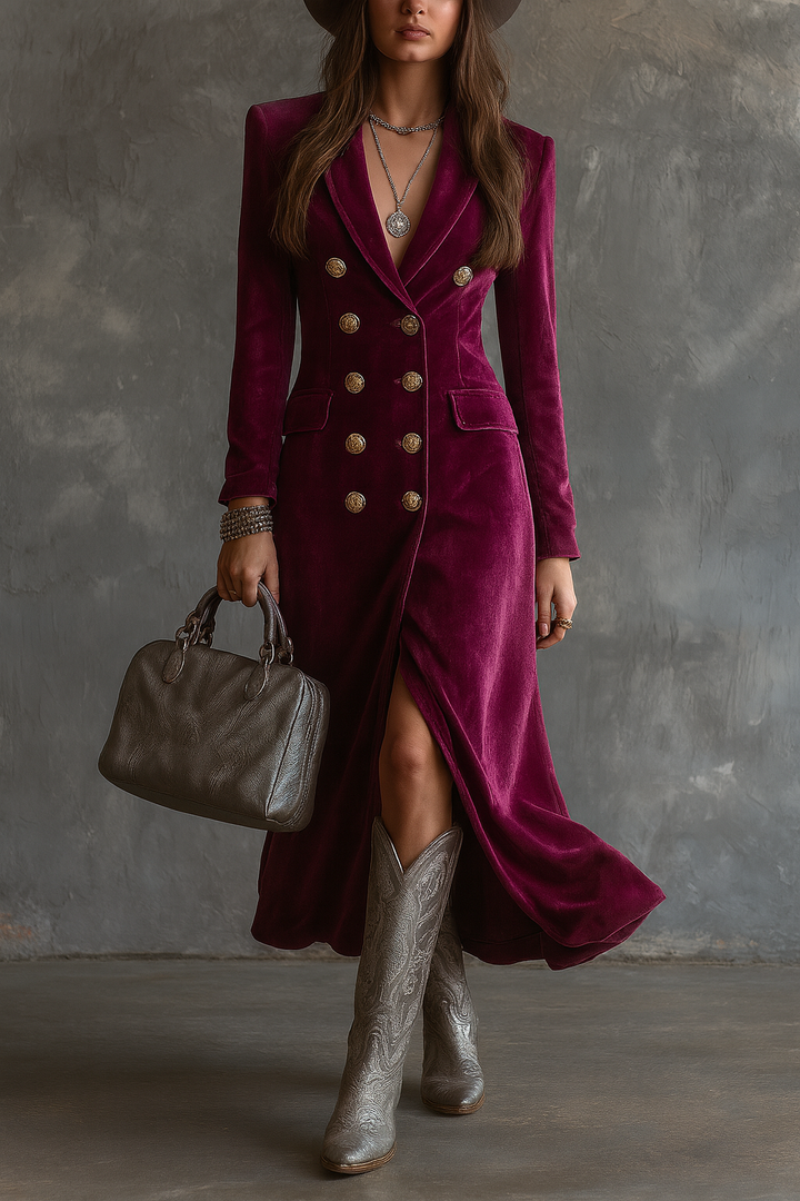 Victoria | Robe Blazer en Velours