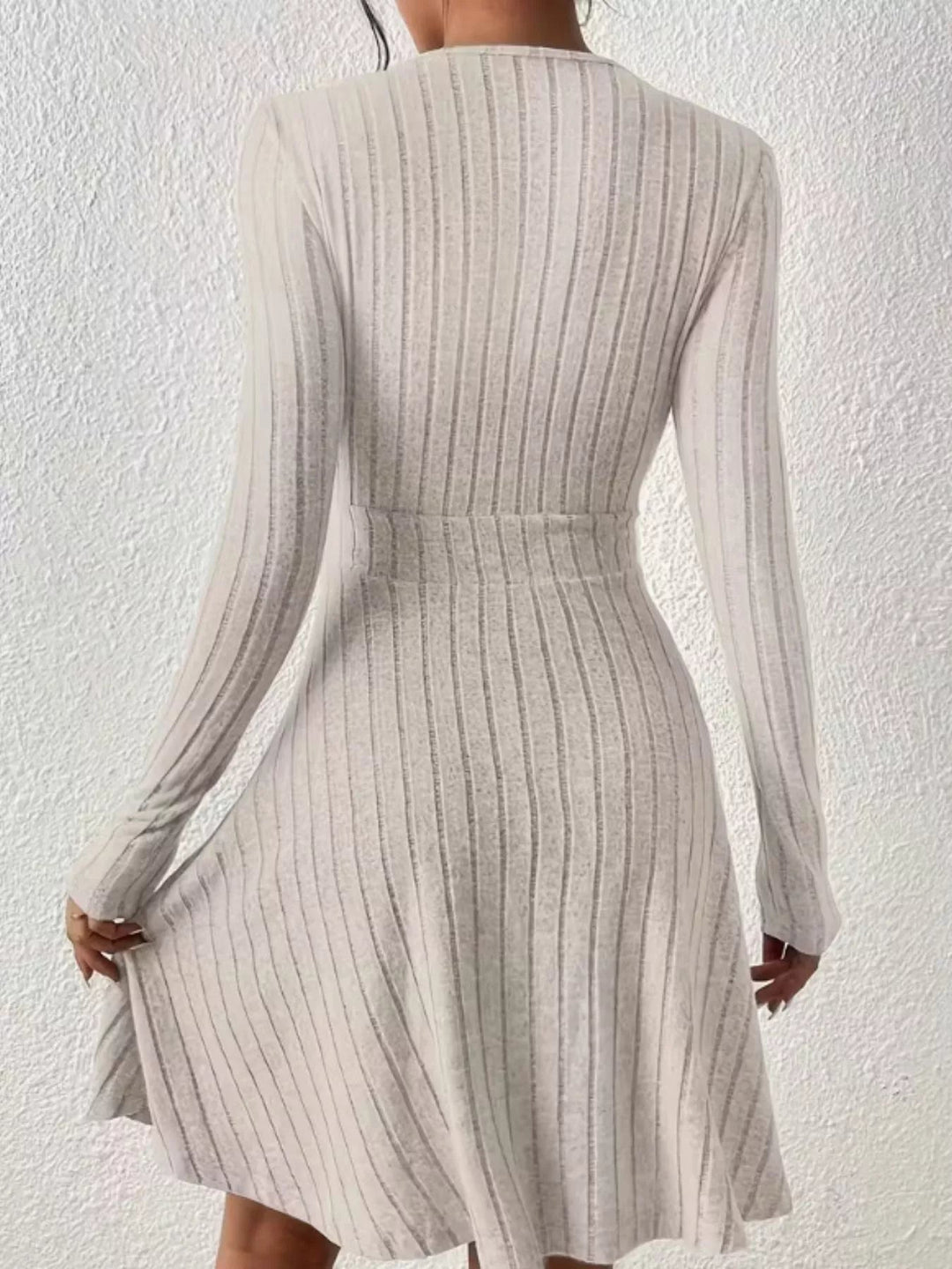 Robe pull cache-cœur côtelée femme