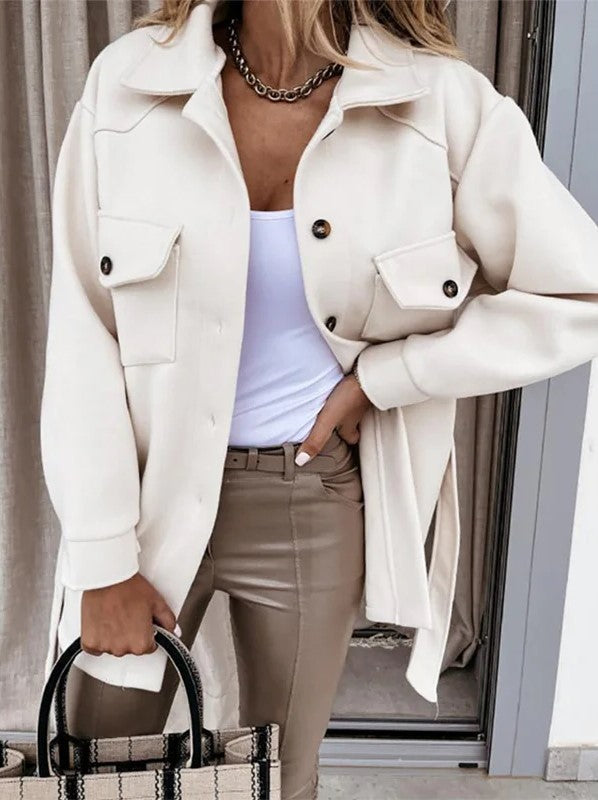 Manteau cintré femme col tailleur