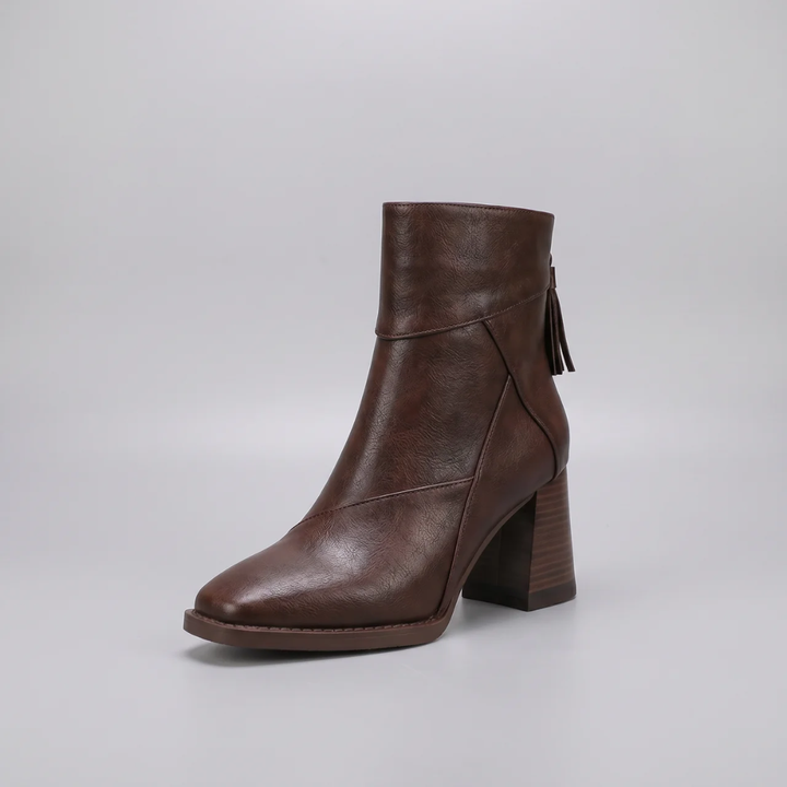 Bottines Femme à Talon Large Stable Semelle Adhérente Confortables