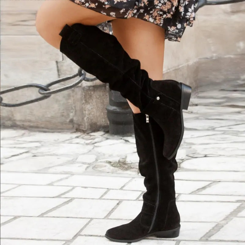 Cuissardes zippées beiges femme