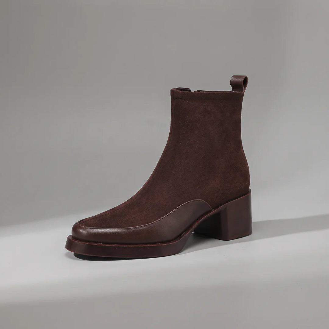 Bottes Femme Talon Carré Semelle Antidérapante Confortables
