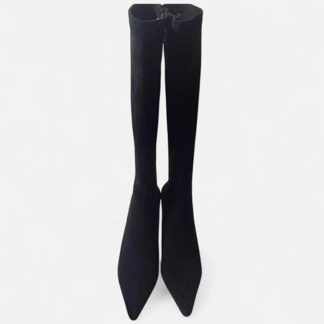Cuissardes effet daim marron femme