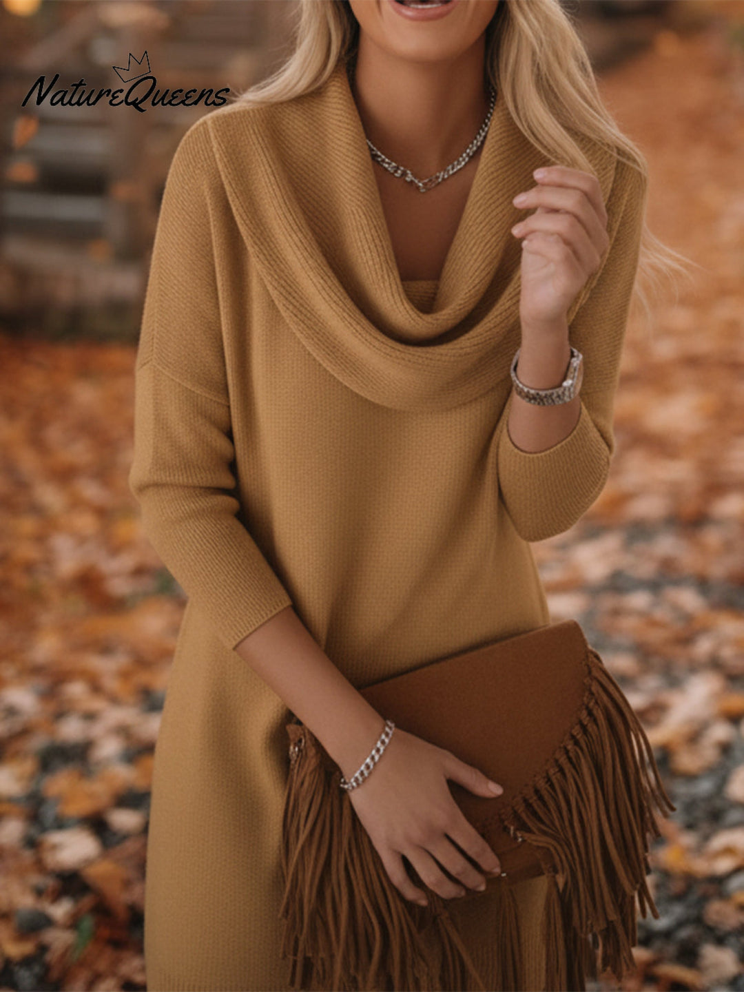 Robe pull col bénitier femme