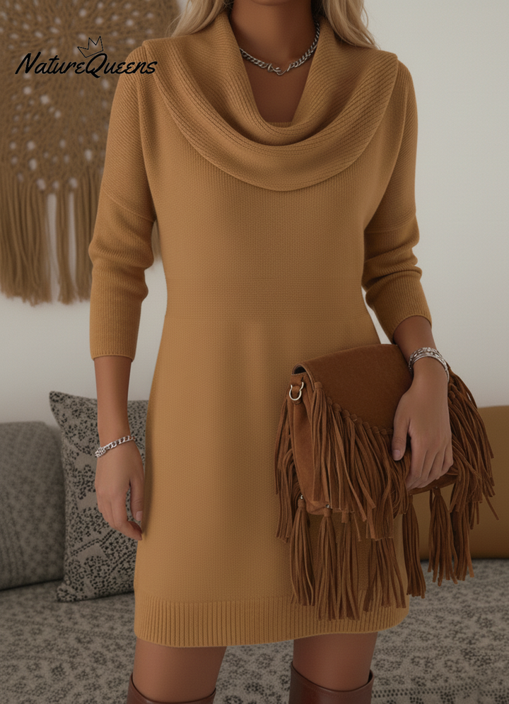 Robe pull col bénitier femme