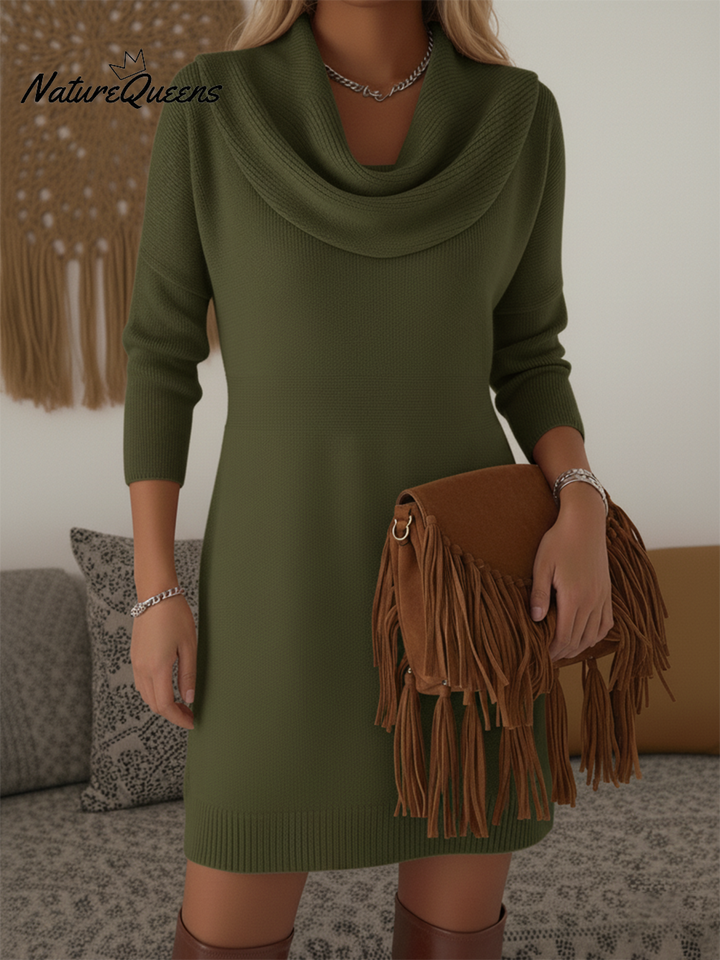 Robe pull col bénitier femme
