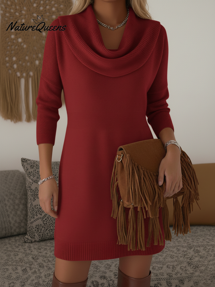 Robe pull col bénitier femme