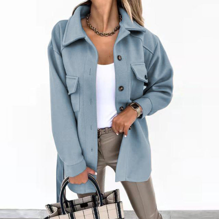Manteau cintré femme col tailleur