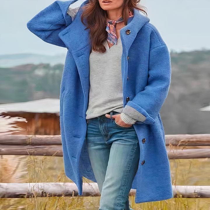 Manteau femme en laine coupe nette