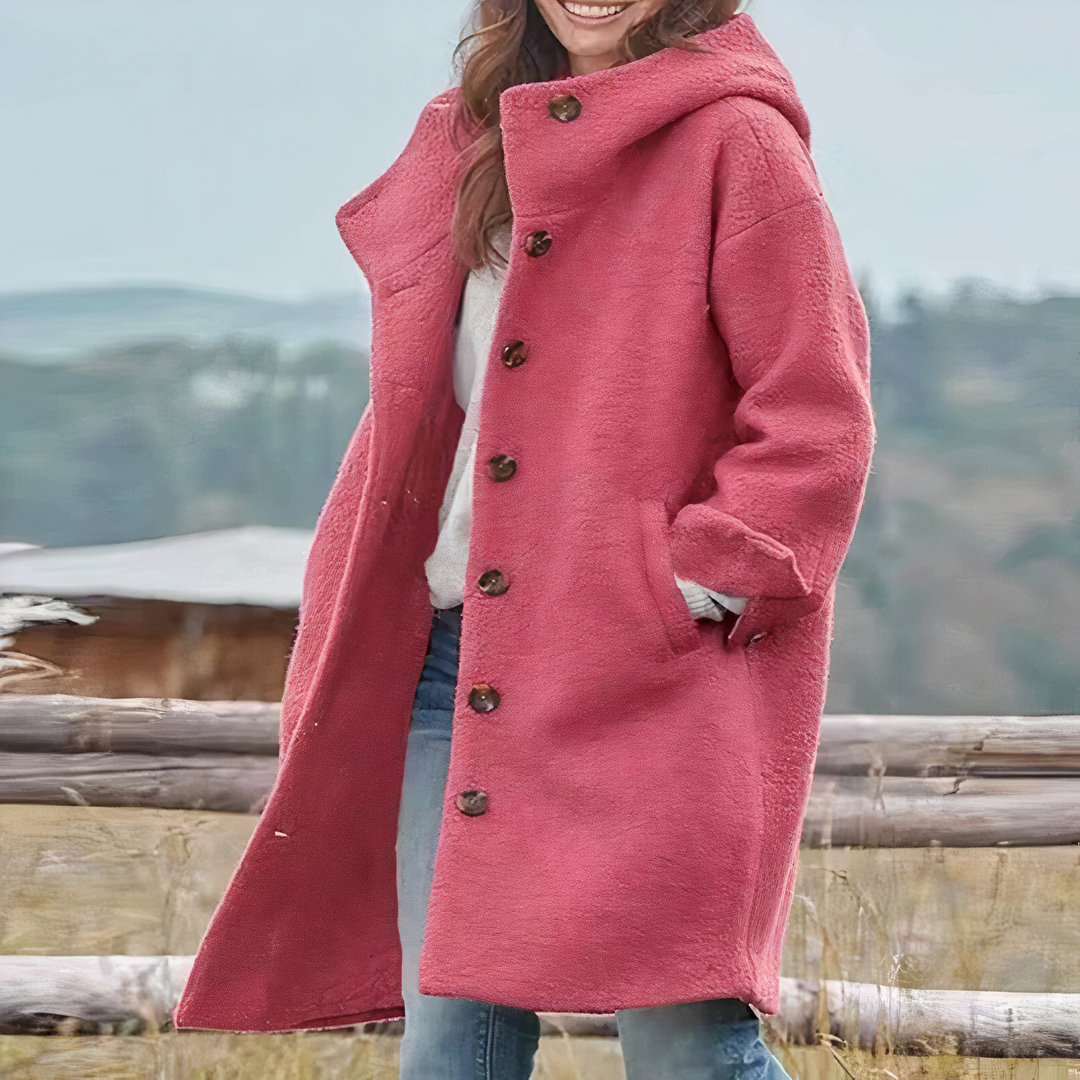 Manteau femme en laine coupe nette