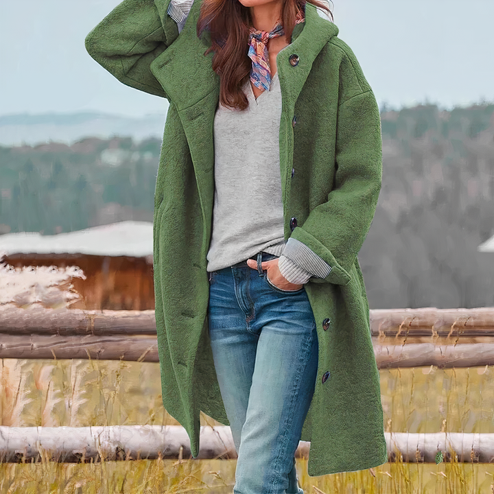 Manteau femme en laine coupe nette