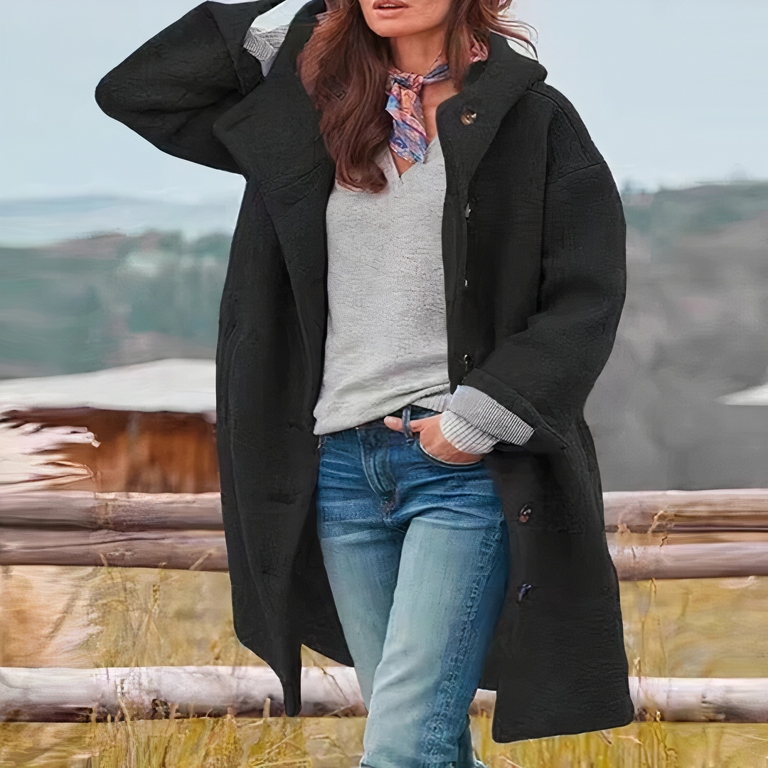 Manteau femme en laine coupe nette