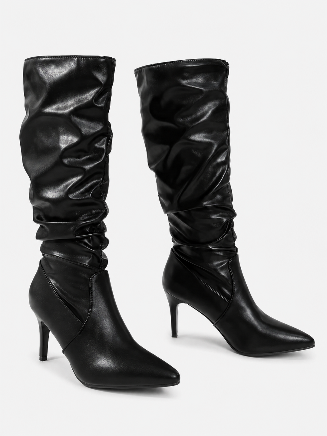 Bottes mollets larges noires femme