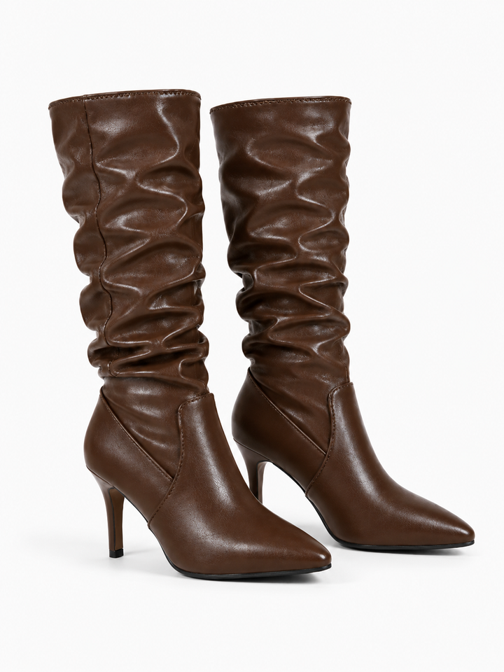 Bottes mollets larges noires femme