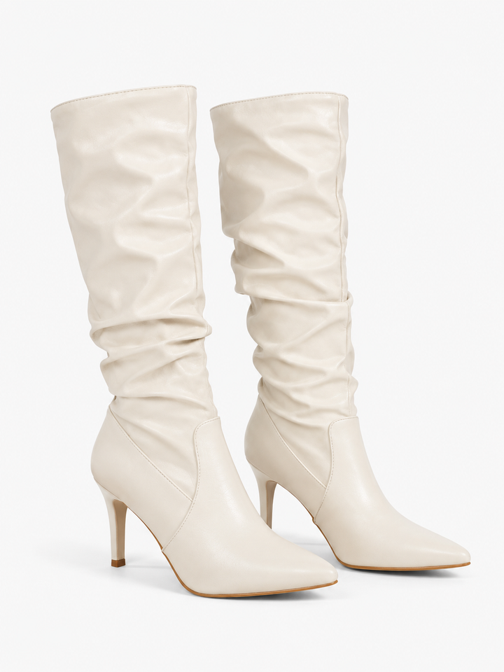 Bottes mollets larges noires femme