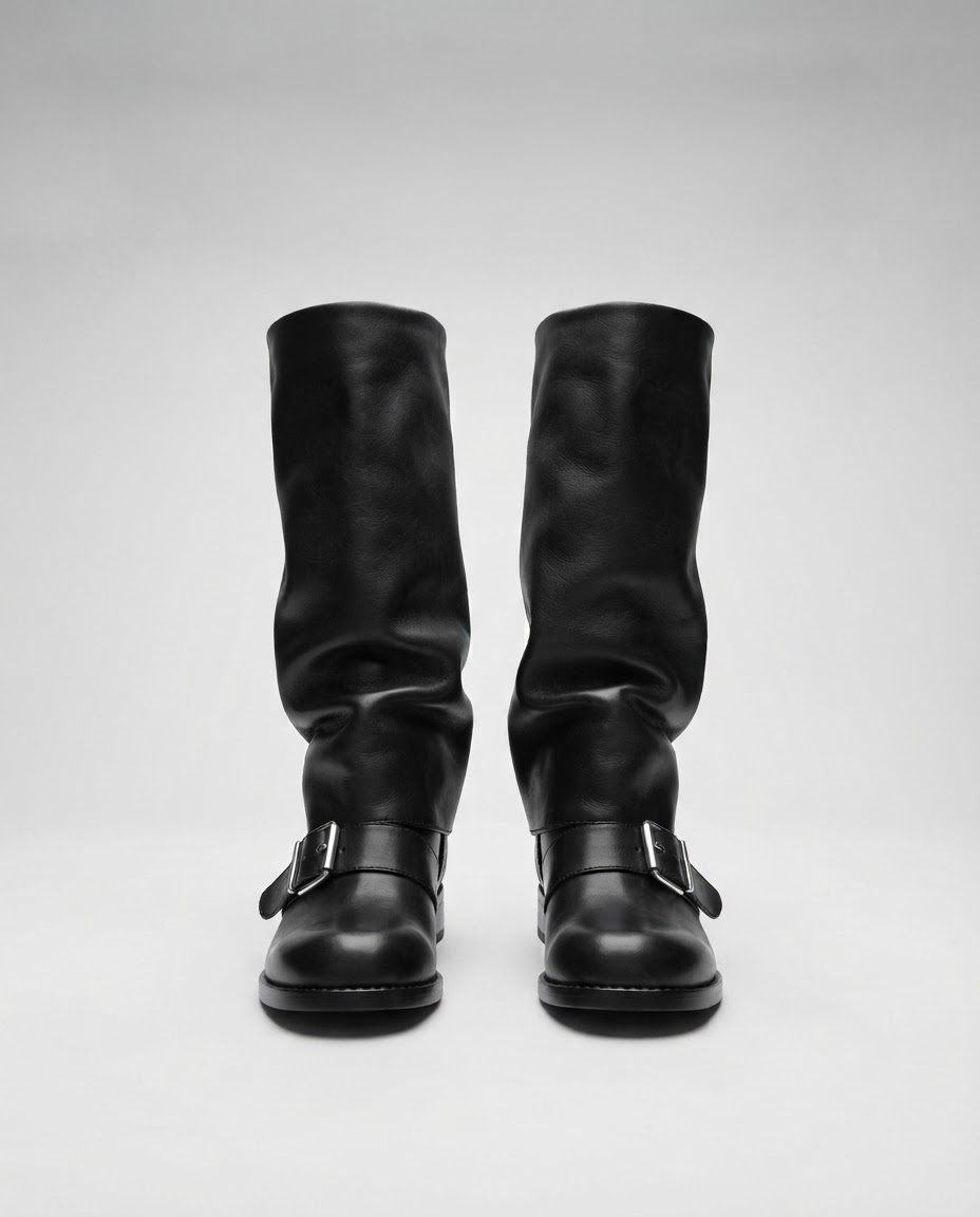 Bottes motardes noires femme