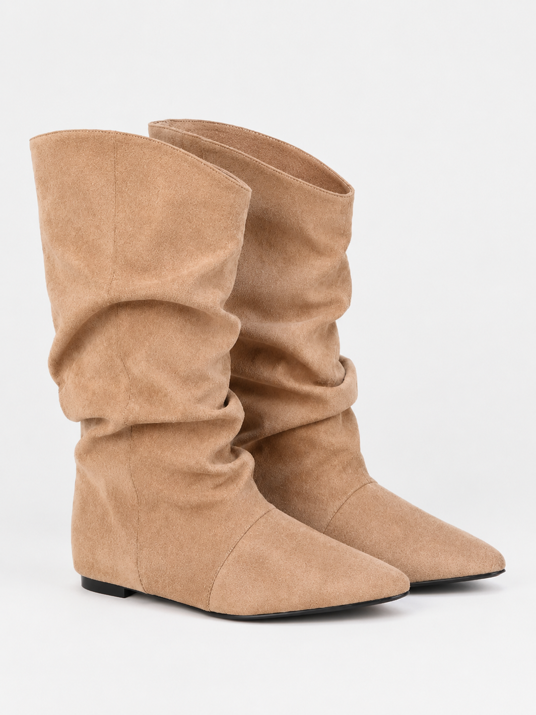 Bottes effet daim beiges femme