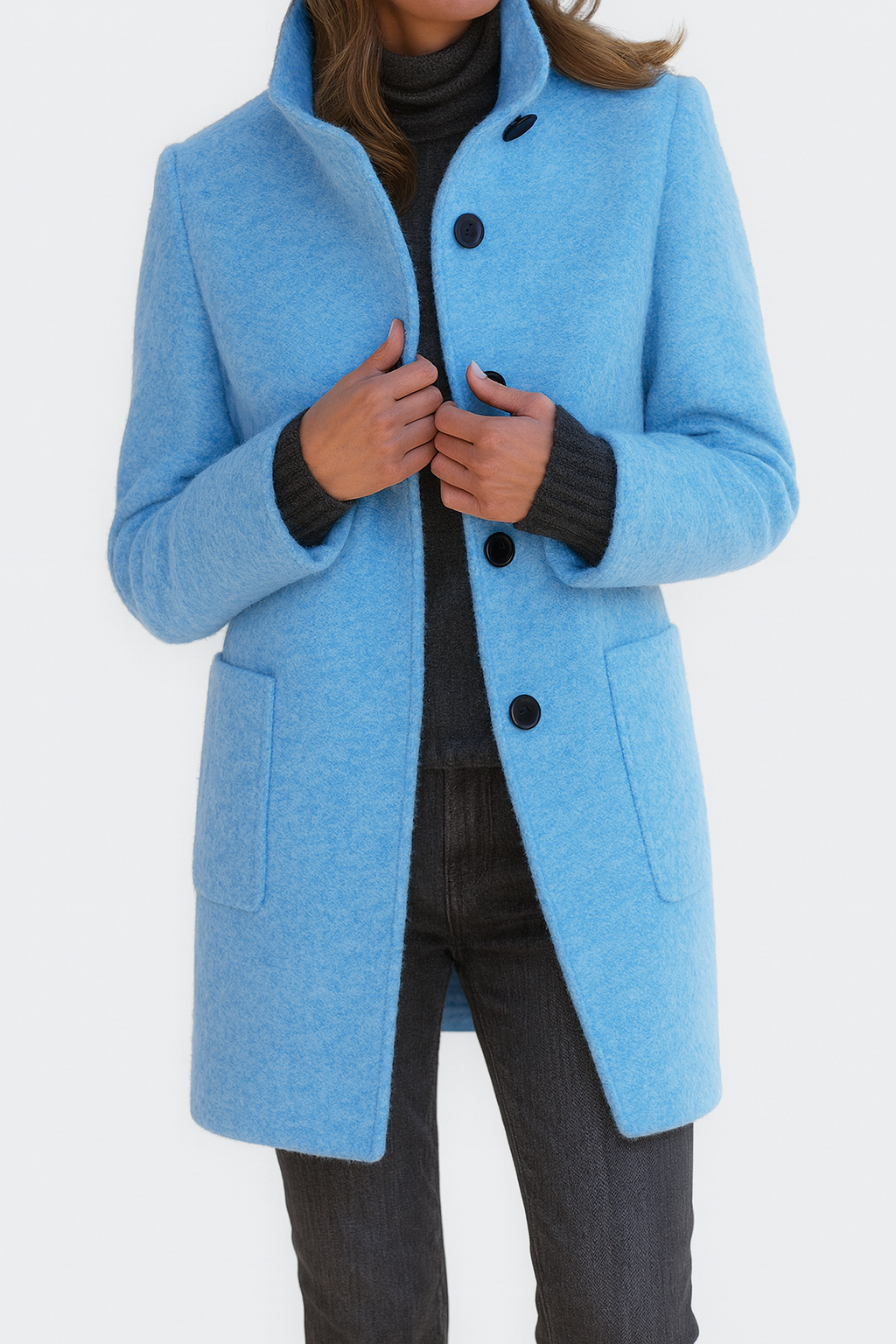 Veste Femme Col Haut Légère avec Poches