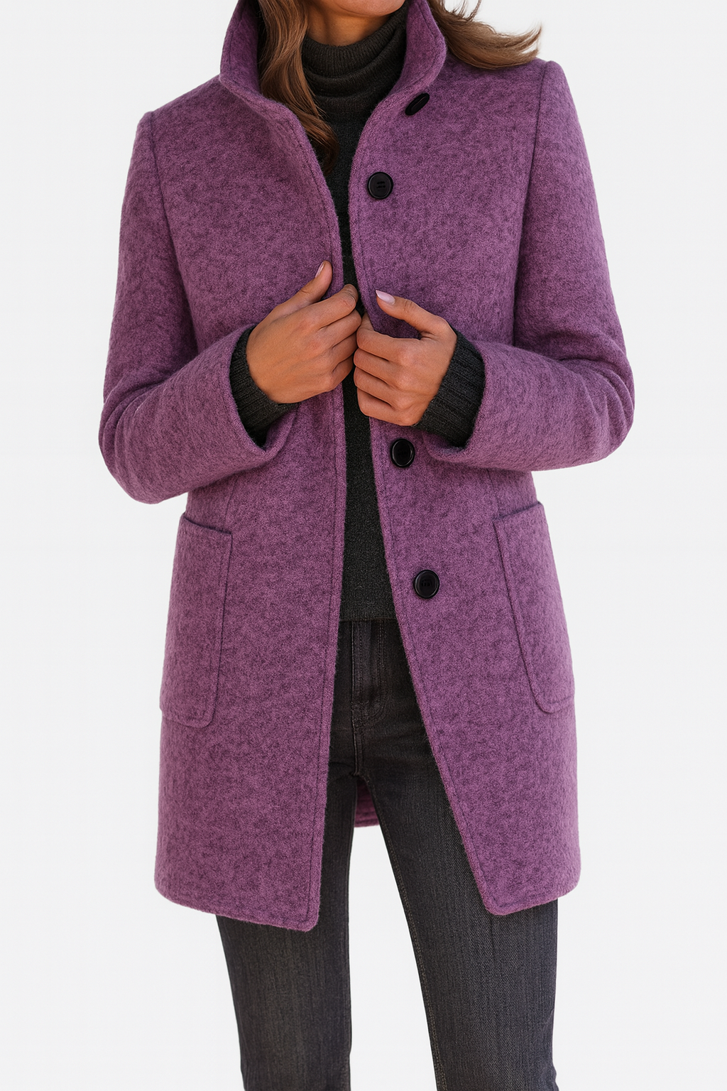 Veste Femme Col Haut Légère avec Poches