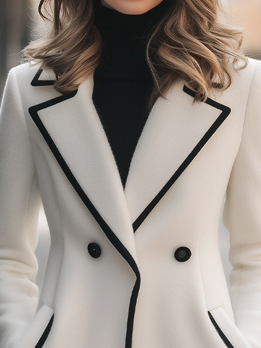 Manteau long femme double boutonnage
