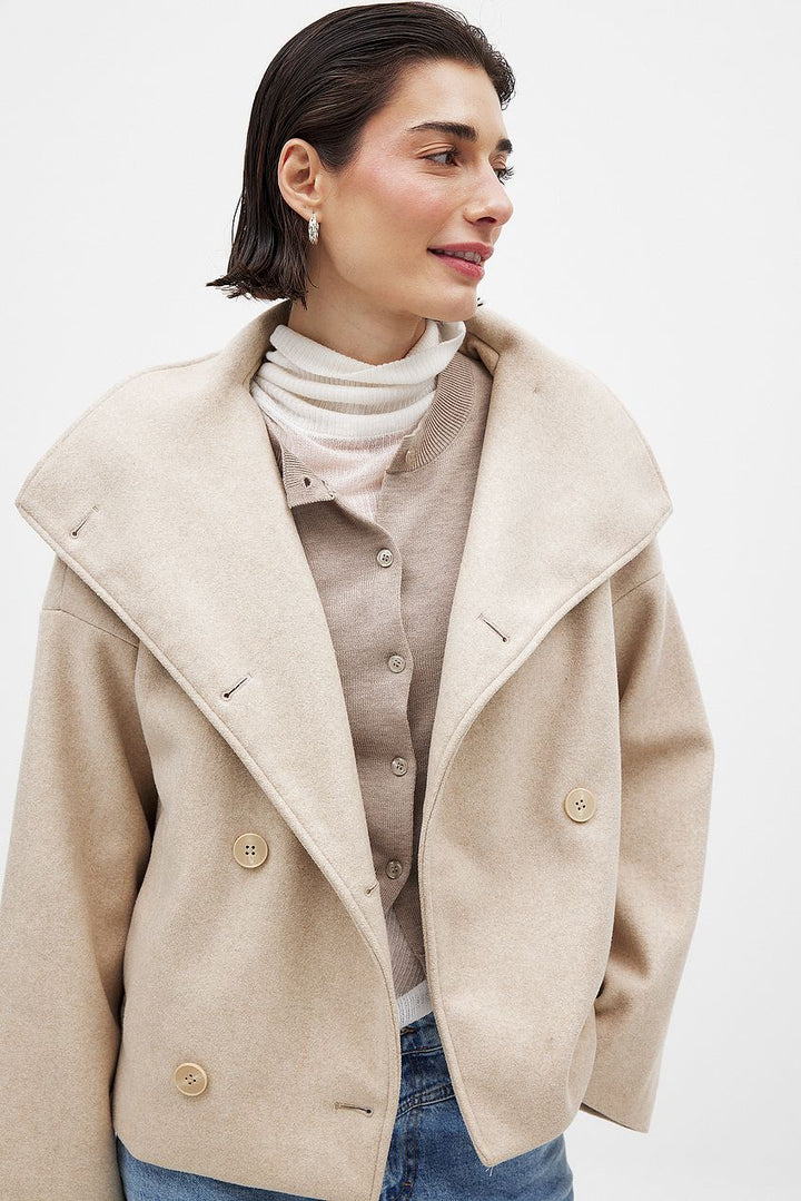 Manteau oversize femme boutonné