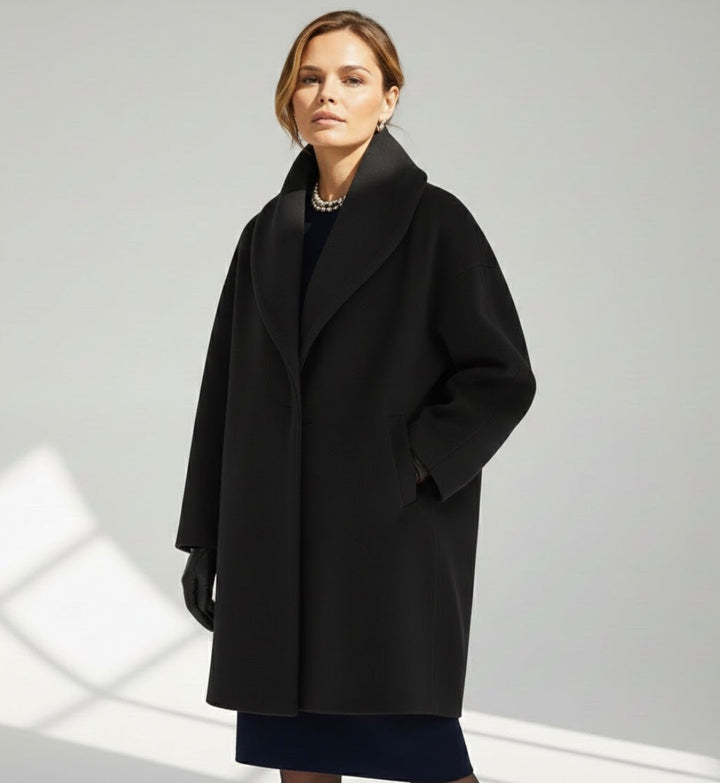 Manteau Femme Coupe Ample Fluide Col Arrondi