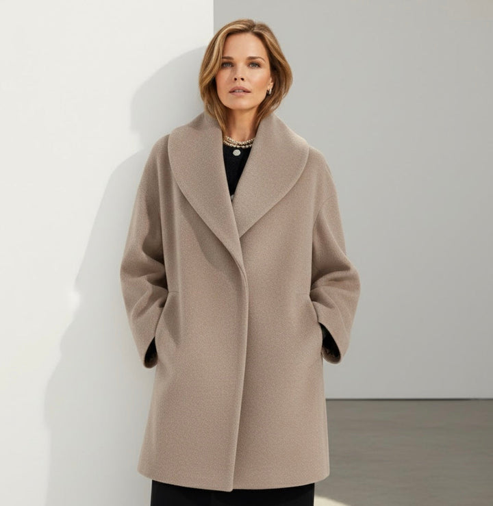 Manteau Femme Coupe Ample Fluide Col Arrondi