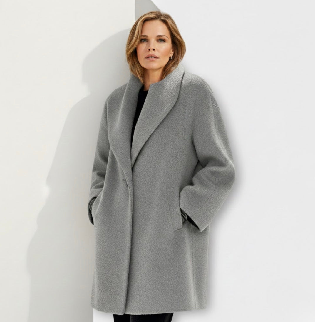 Manteau Femme Coupe Ample Fluide Col Arrondi