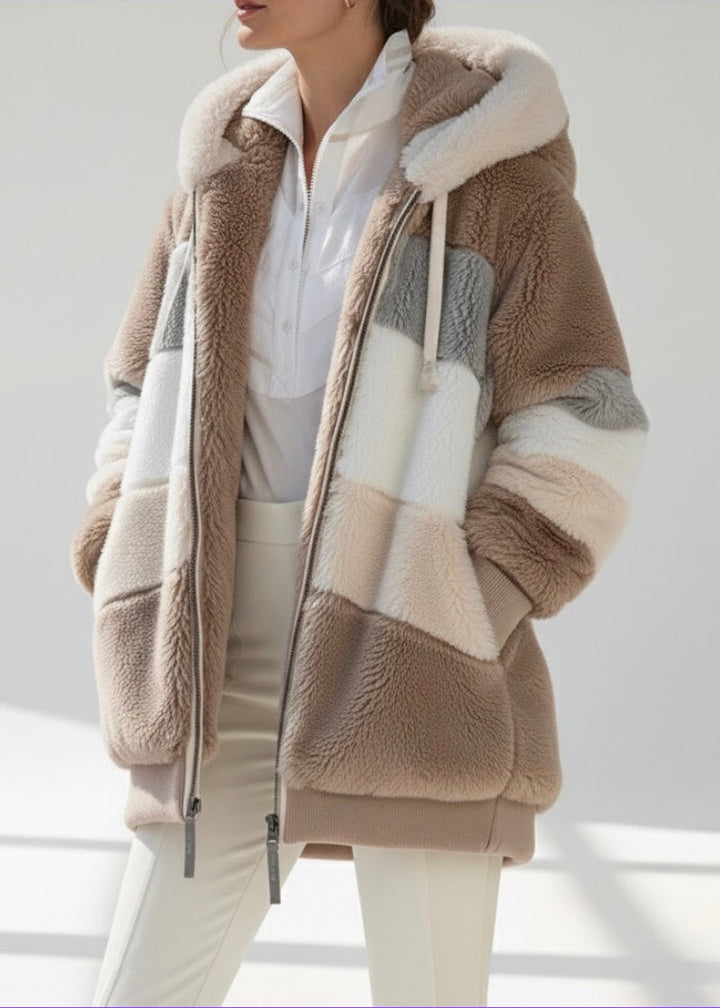 Veste Femme à Capuche Fermeture Éclair avec Poches Latérales