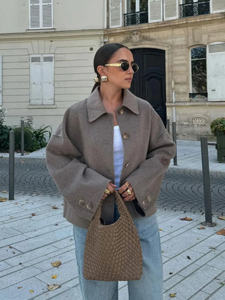 Manteau oversize femme grand col