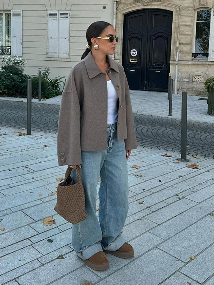 Manteau oversize femme grand col