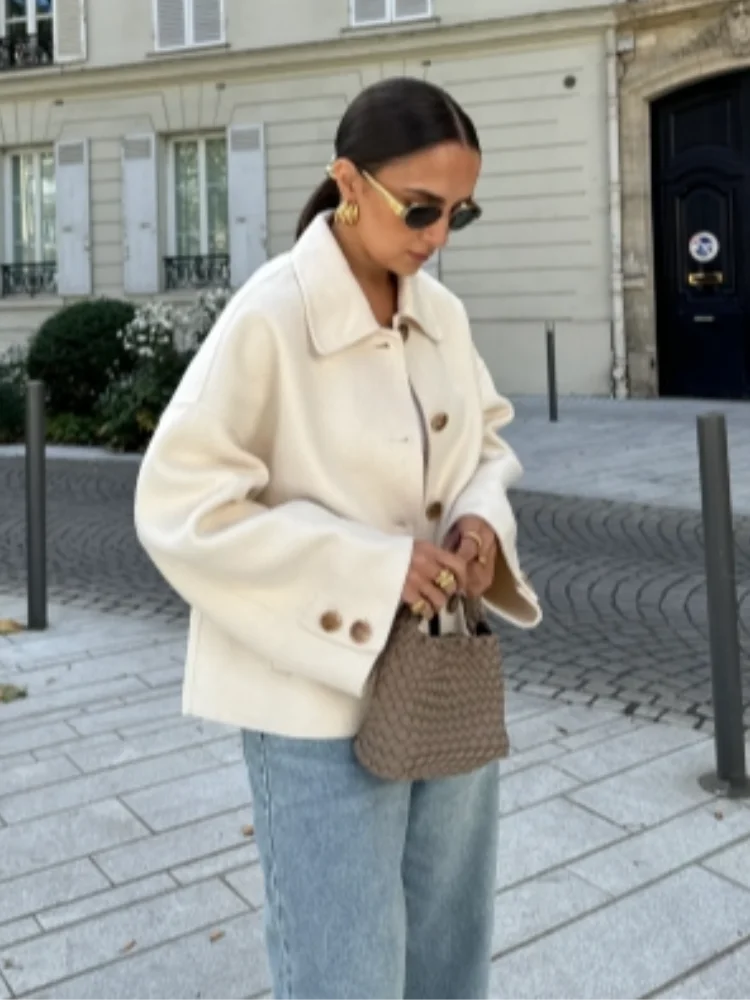 Manteau oversize femme grand col