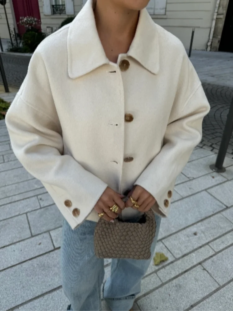 Manteau oversize femme grand col