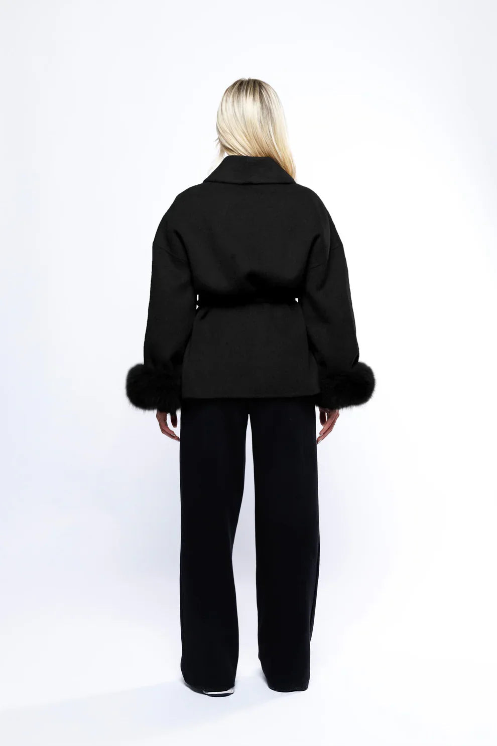 Manteau femme ceinture nouée doublé