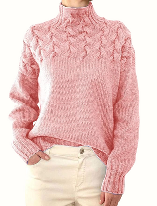 Pull col roulé décontracté femme