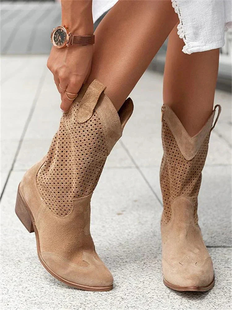 Santiags maille blanches femme