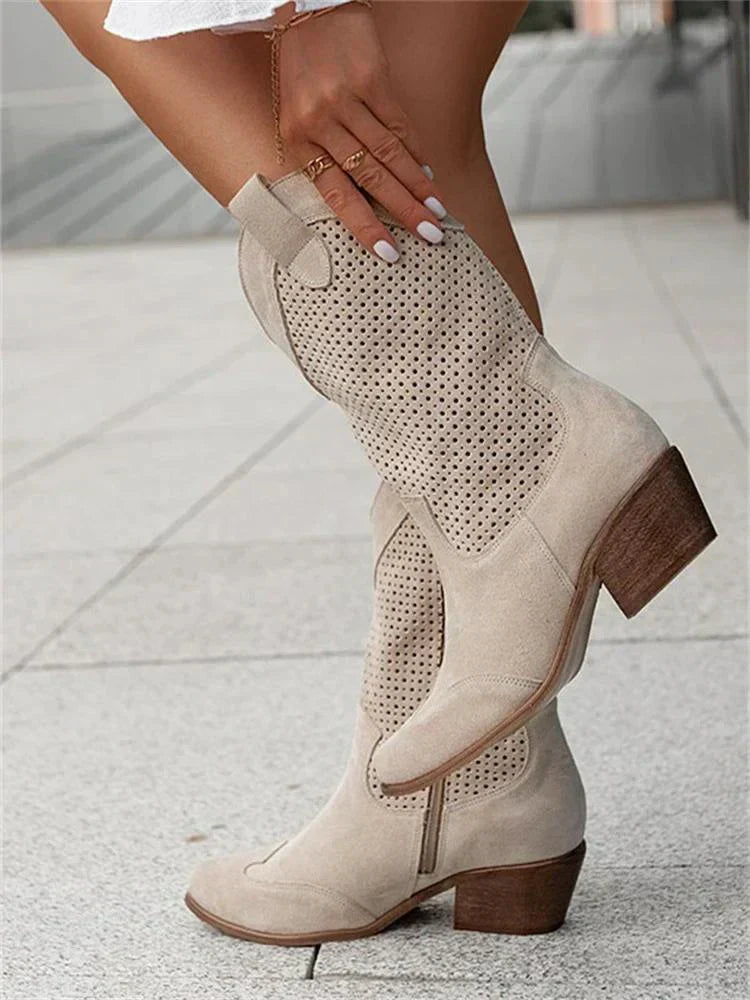 Santiags maille blanches femme