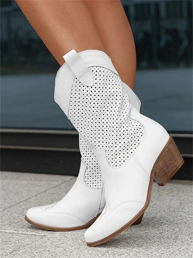 Santiags maille blanches femme