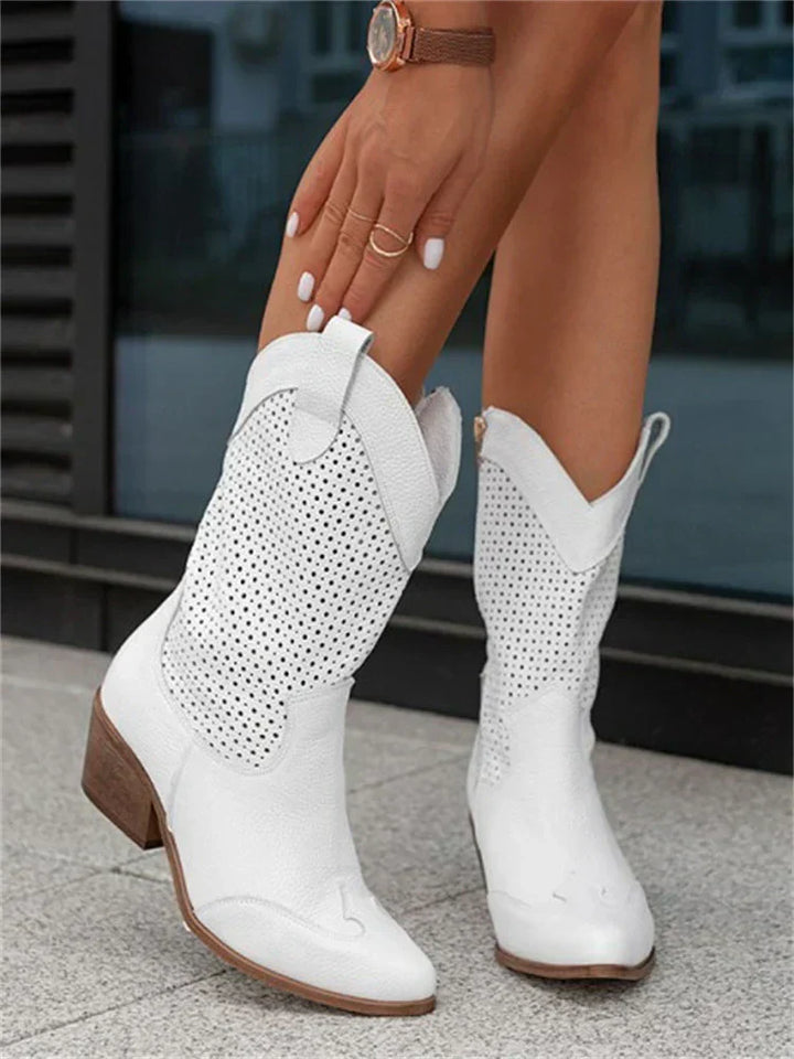 Santiags maille blanches femme