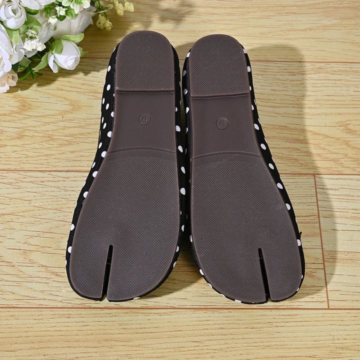 Ballerines Tabi à nœud, semelle plate