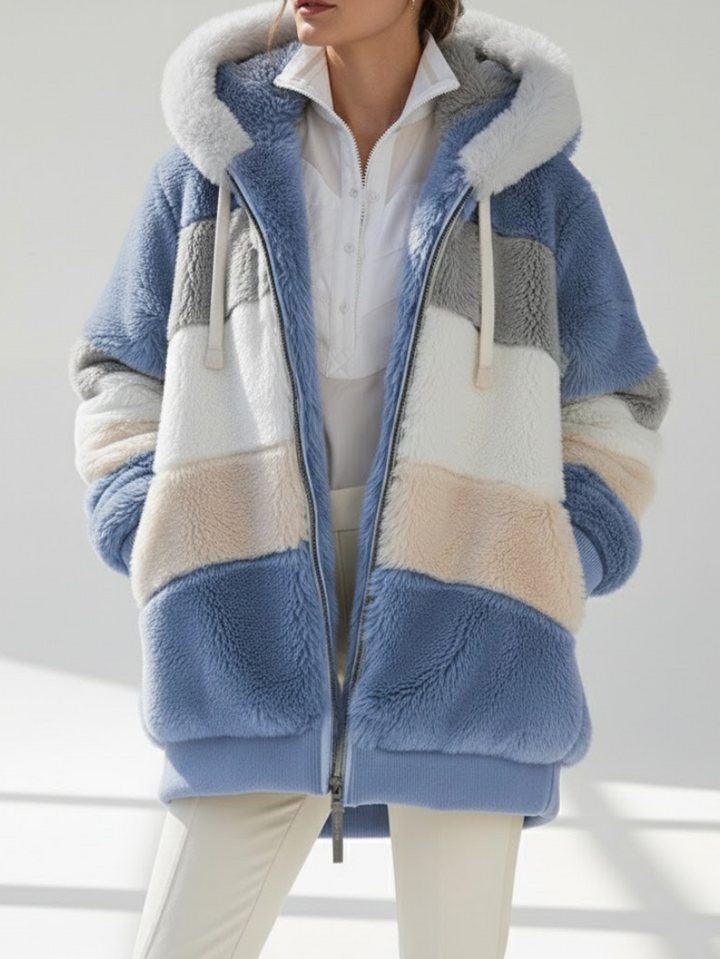 Veste Femme à Capuche Fermeture Éclair avec Poches Latérales
