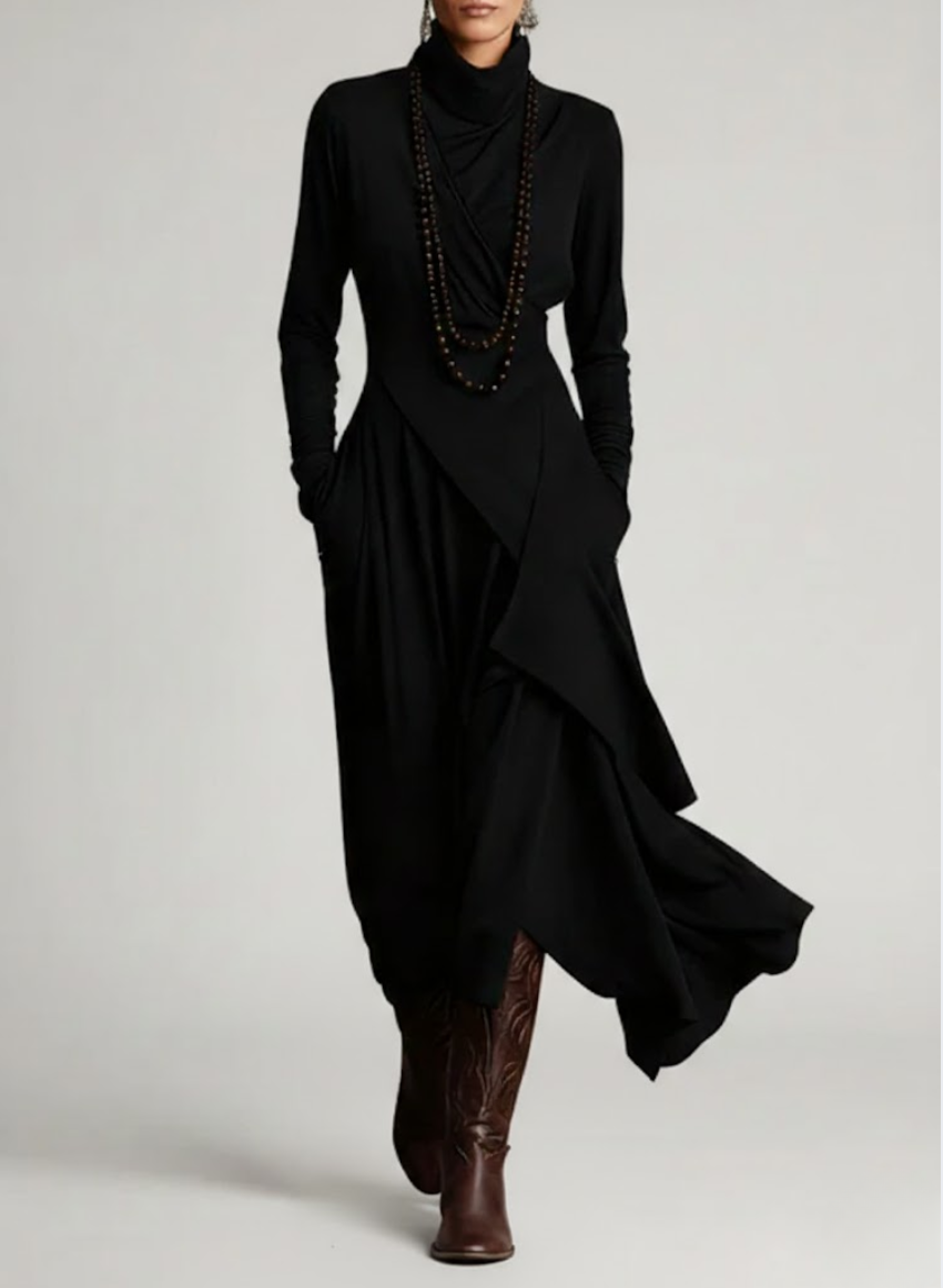 Robe longue noire femme