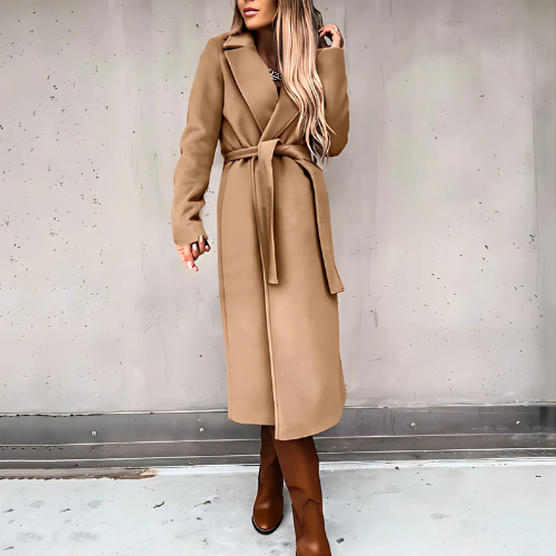 Manteau long femme mélange de laine