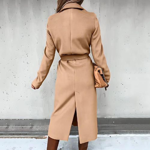 Manteau long femme mélange de laine