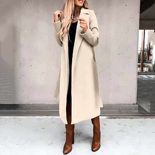 Manteau long femme mélange de laine