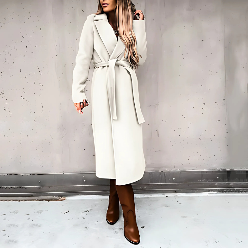 Manteau long femme mélange de laine