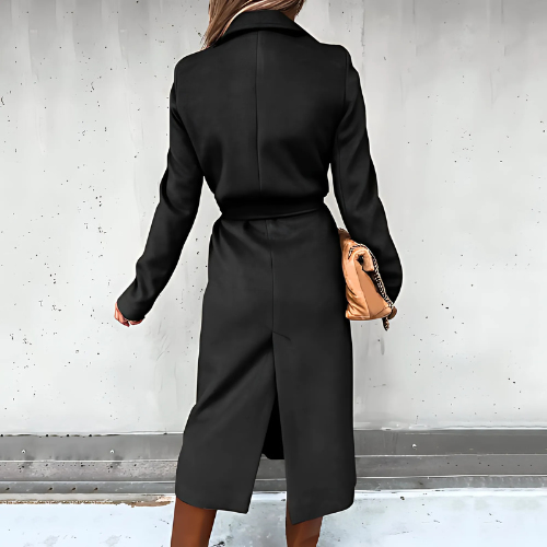 Manteau long femme mélange de laine