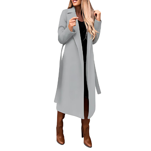 Manteau long femme mélange de laine