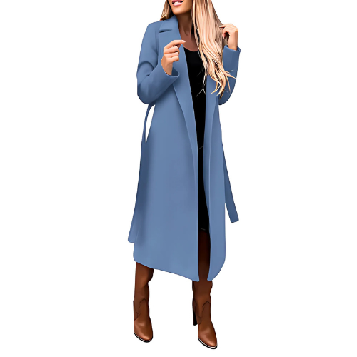 Manteau long femme mélange de laine