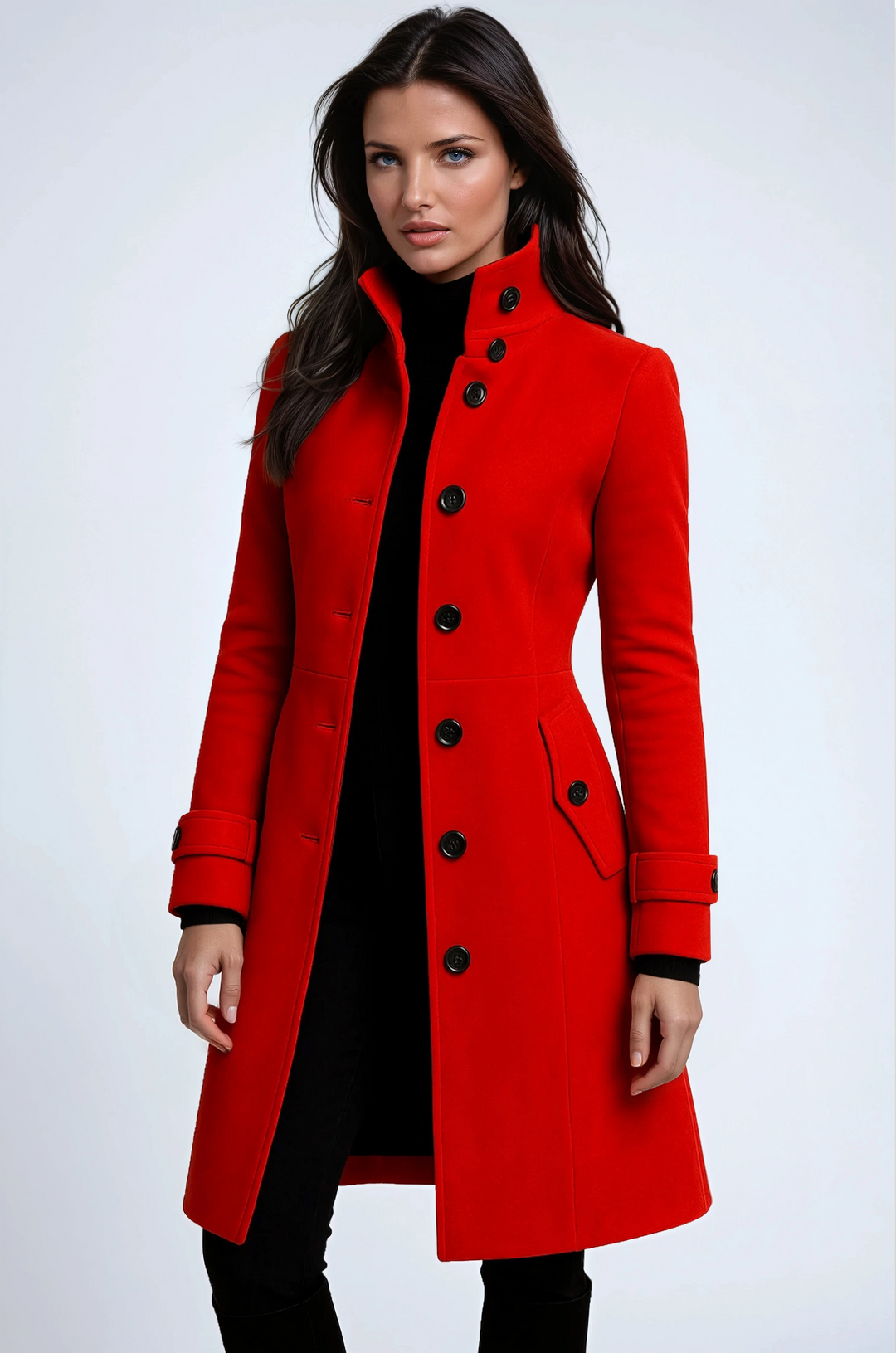 Trench femme col montant cintré